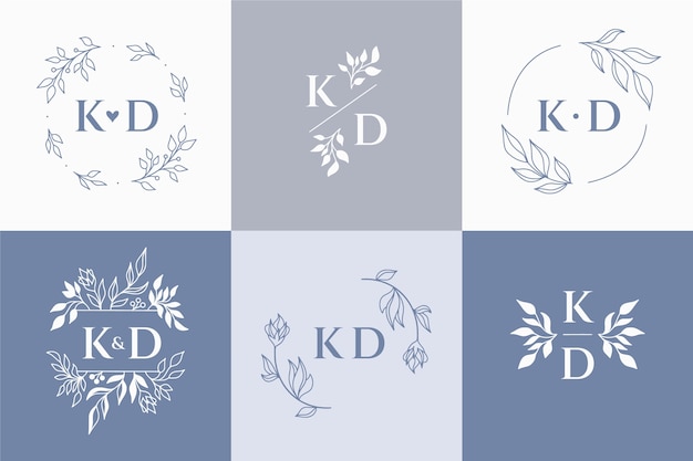 Modello di logo kd disegnato a mano