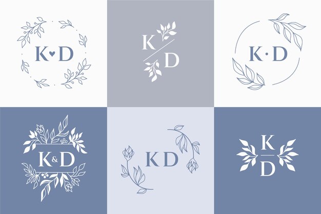 손으로 그린 kd 로고 템플릿