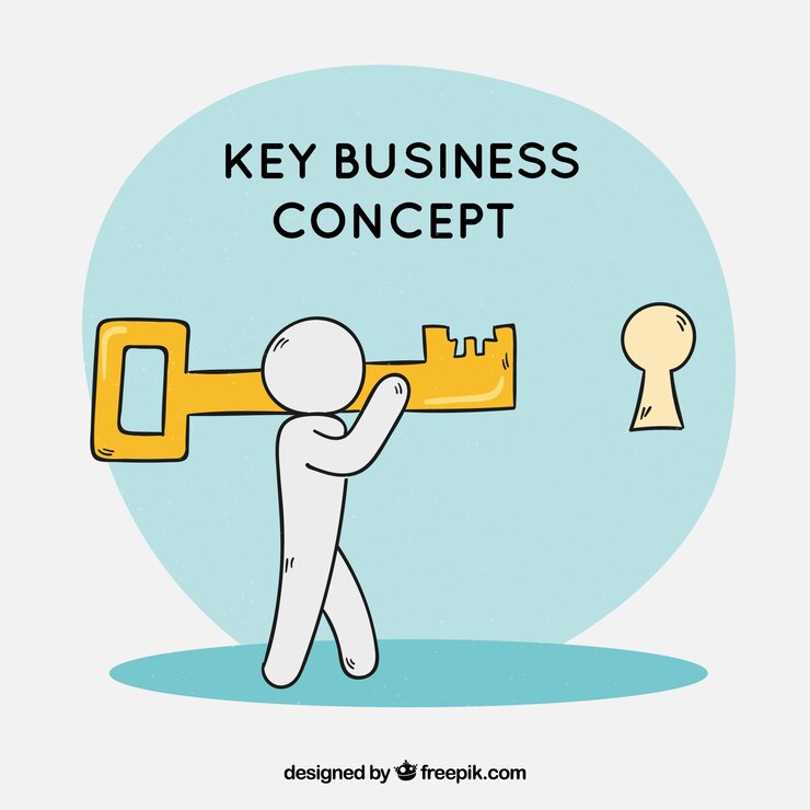 मुफ़्त वेक्टर hand drawn key business concept