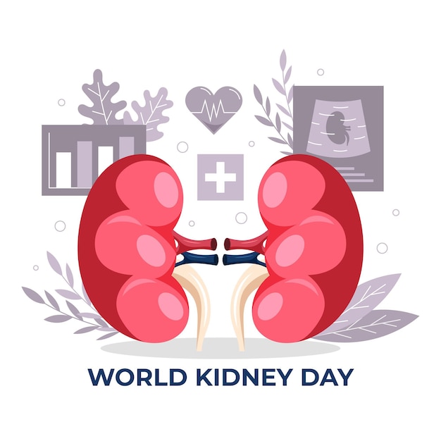 Hand-drawn kidney day illustration