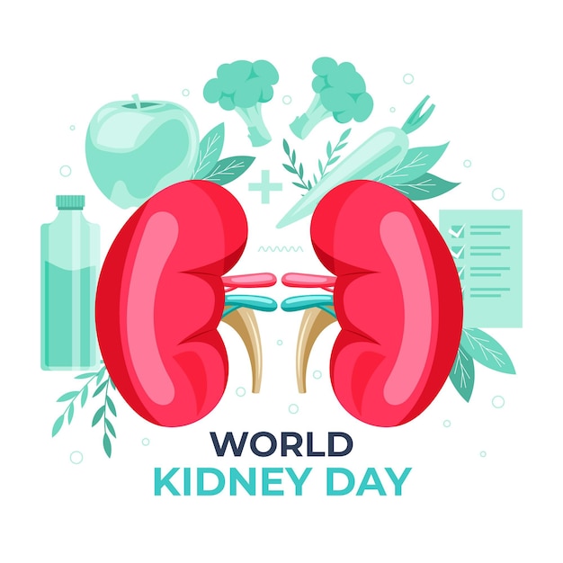 Hand-drawn kidney day illustration