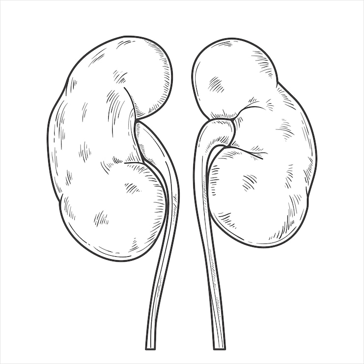 Free Vector hand drawn kidney drawing illustration