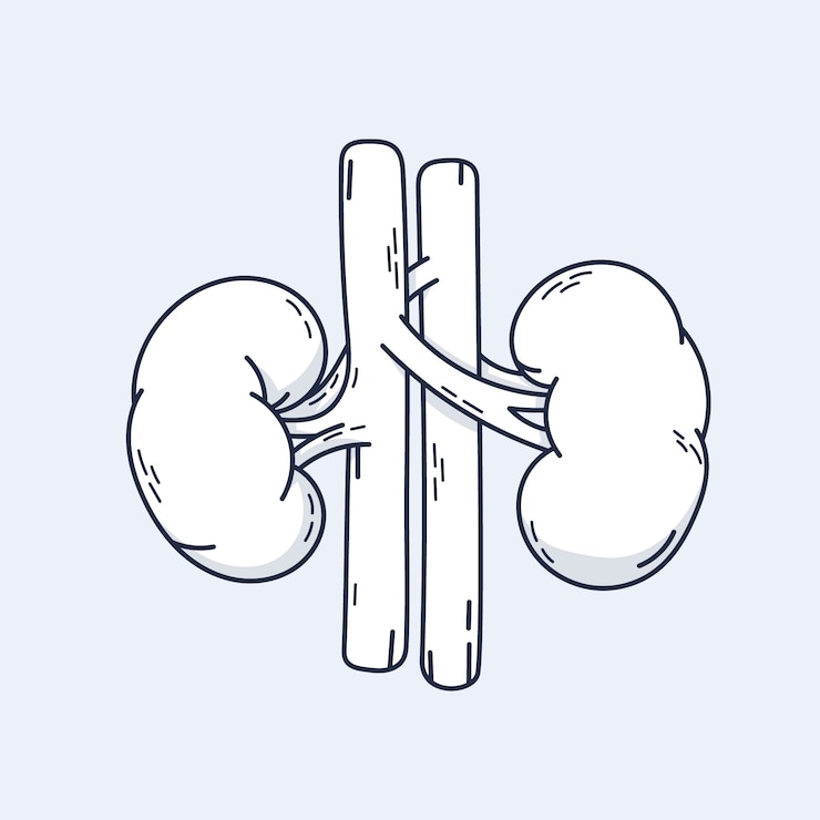 Free Vector hand drawn kidney drawing illustration