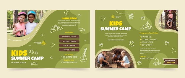 Free vector hand drawn kids activities brochure