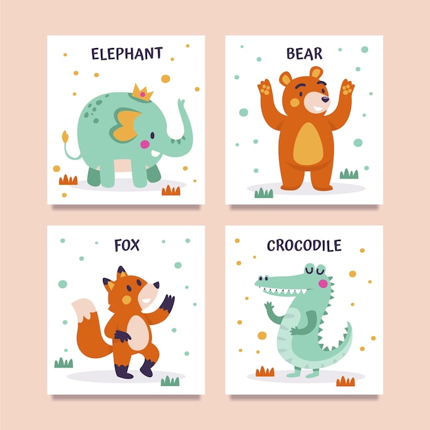 Hand drawn kids cards template