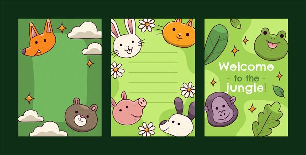 Hand drawn kids cards template