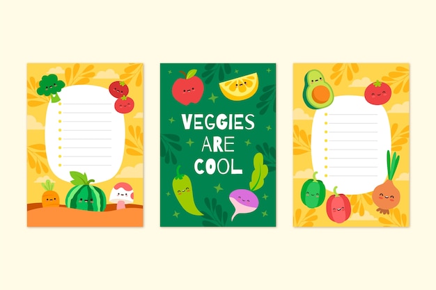 Free vector hand drawn kids cards template