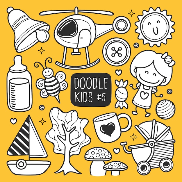 Bambini disegnati a mano doodle