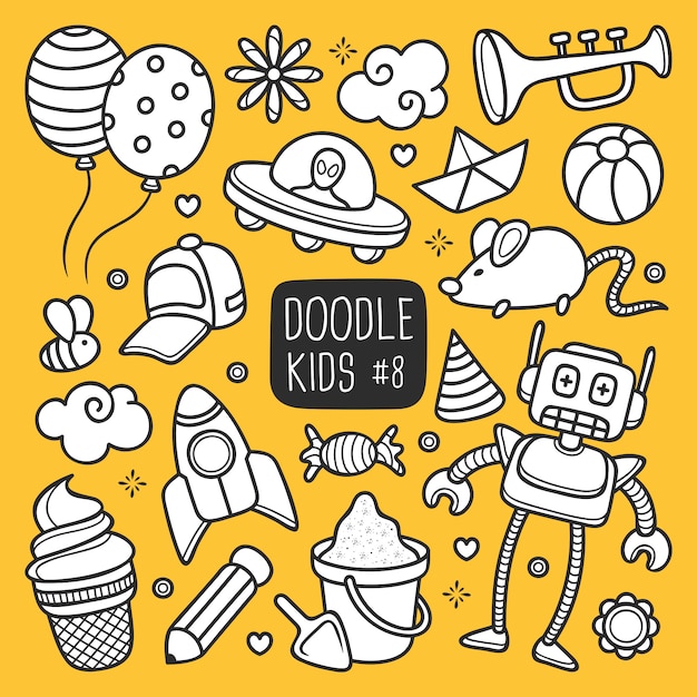 Free vector hand drawn kids doodle