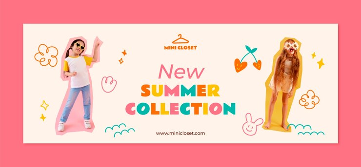 Free Vector hand drawn kids fashion facebook cover