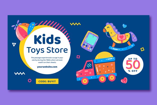 hand drawn kids toys facebook post