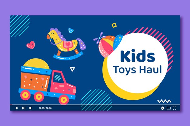 Hand drawn kids toys youtube thumbnail