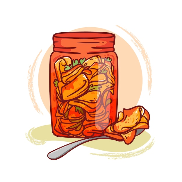 Illustrazione di kimchi disegnata a mano