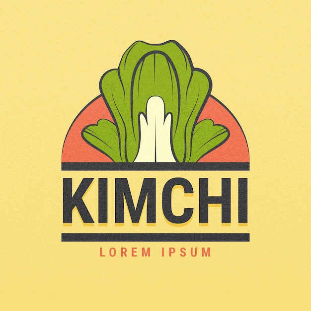 Vettore gratuito modello di logo kimchi disegnato a mano