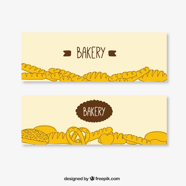 Hand drawn kind of breads banners