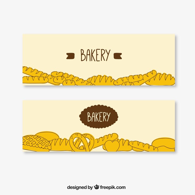 Free Vector hand drawn kind of breads banners