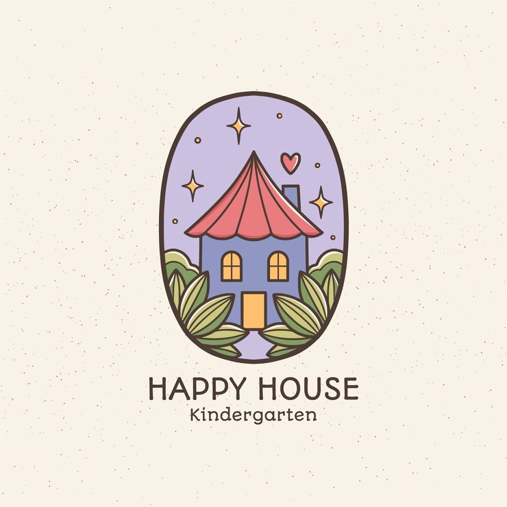 Free Vector hand drawn kindergarten logo design