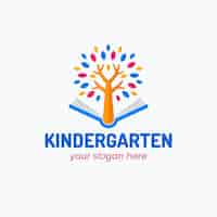 Free vector hand drawn kindergarten logo template