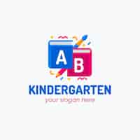 Free vector hand drawn kindergarten logo template