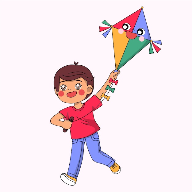 Free vector hand drawn  kite cartoon cartoon illustration