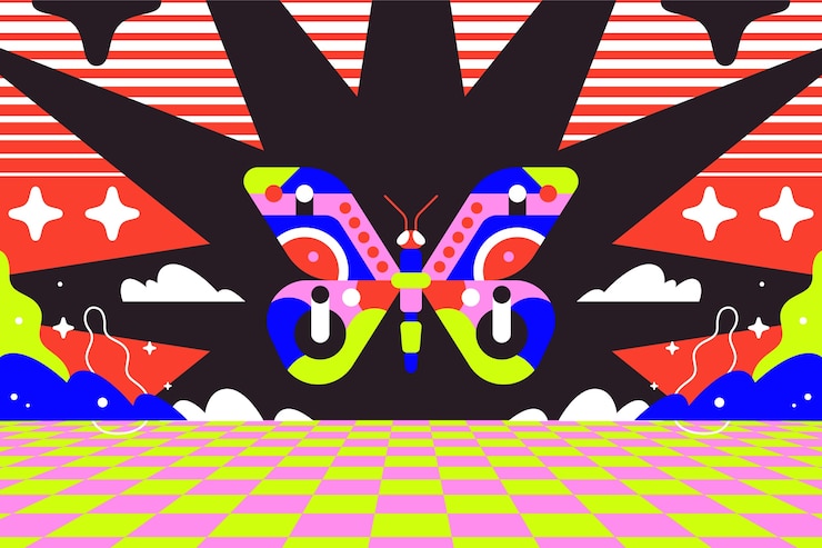 Free Vector hand drawn kitschy colors illustration