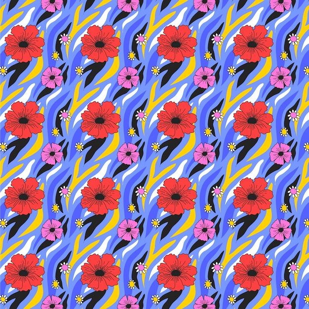 Hand drawn kitschy pattern design