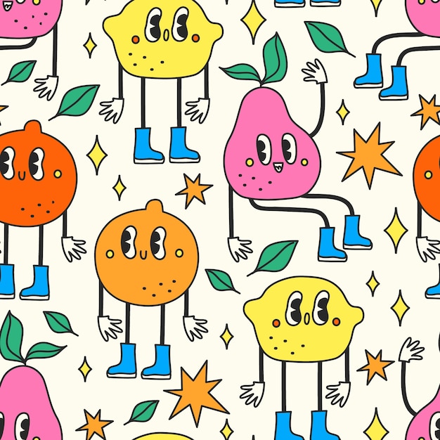 Free vector hand drawn kitschy pattern