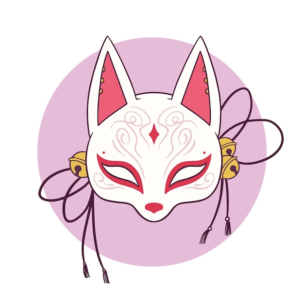 Free vector hand drawn kitsune illustration