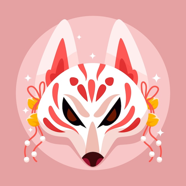 Free vector hand drawn kitsune illustration