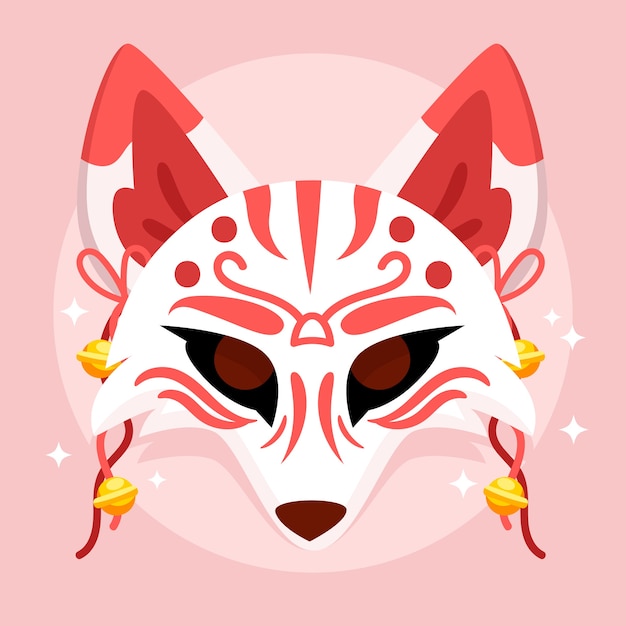 Free vector hand drawn kitsune illustration