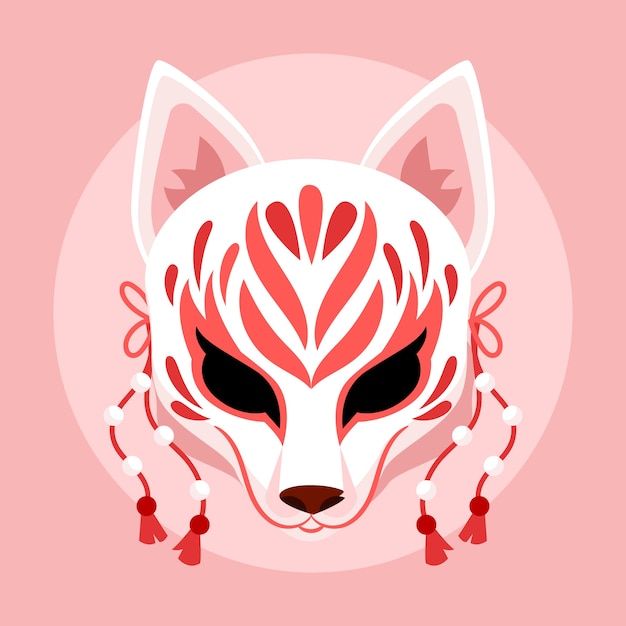 Free vector hand drawn kitsune illustration