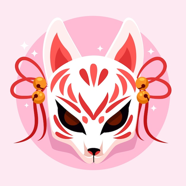 Free Vector | Hand drawn flat design kitsune illustration