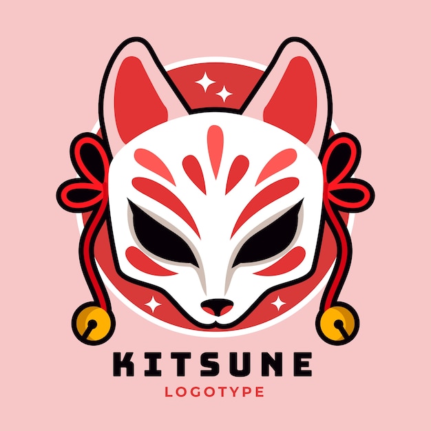 Vettore gratuito illustrazione di kitsune disegnata a mano