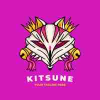 Free vector hand drawn kitsune logo template