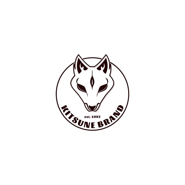 Hand drawn kitsune logo