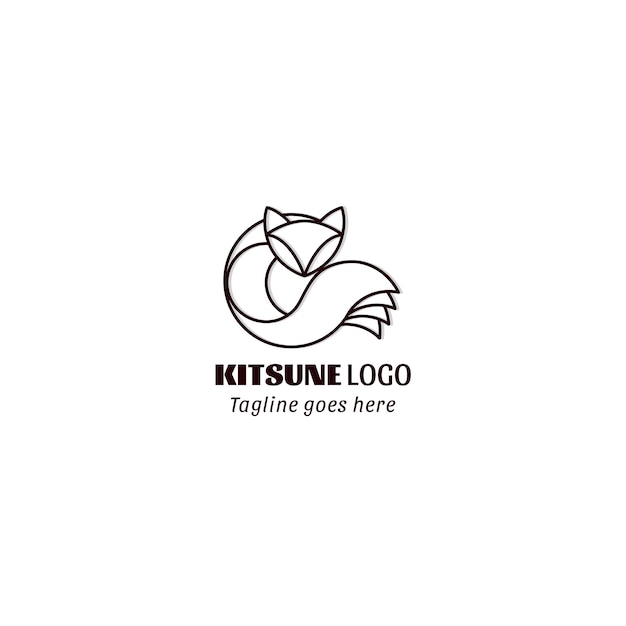 Vettore gratuito logo kitsune disegnato a mano