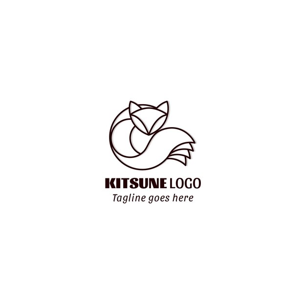 Ручной обращается кицунэ логотип