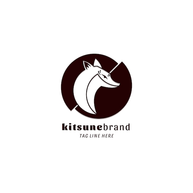 Vettore gratuito logo kitsune disegnato a mano