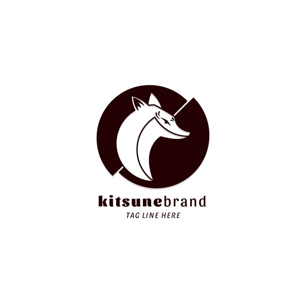 Ручной обращается кицунэ логотип