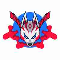 Free vector hand drawn kitsune mask illustration