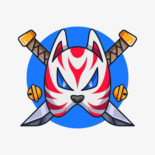 Free vector hand drawn kitsune mask illustration