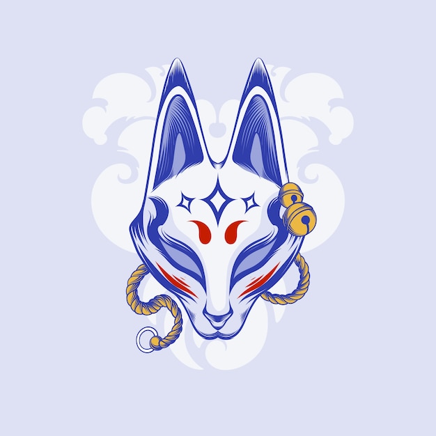 Free vector hand drawn kitsune mask illustration