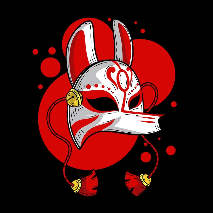 Free Vector hand drawn kitsune mask illustration