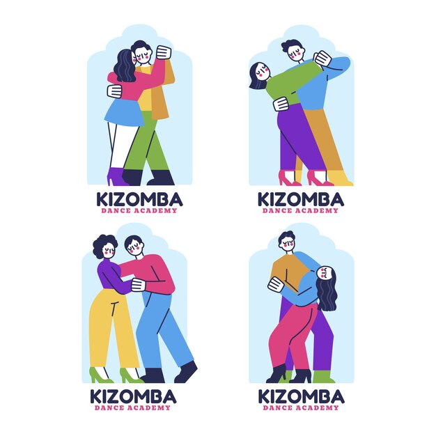 hand drawn kizomba logo or badge