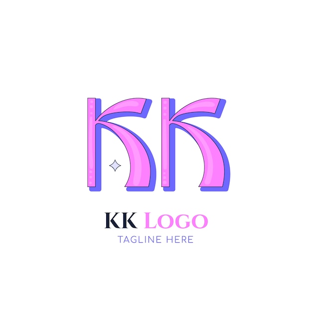 Free vector hand drawn kk logo template