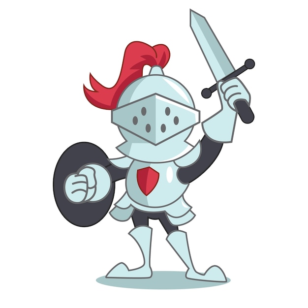 Free vector hand drawn knight cartoon illustration