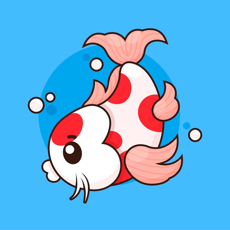무료 Vector 손으로 그린 잉어 물고기 그림