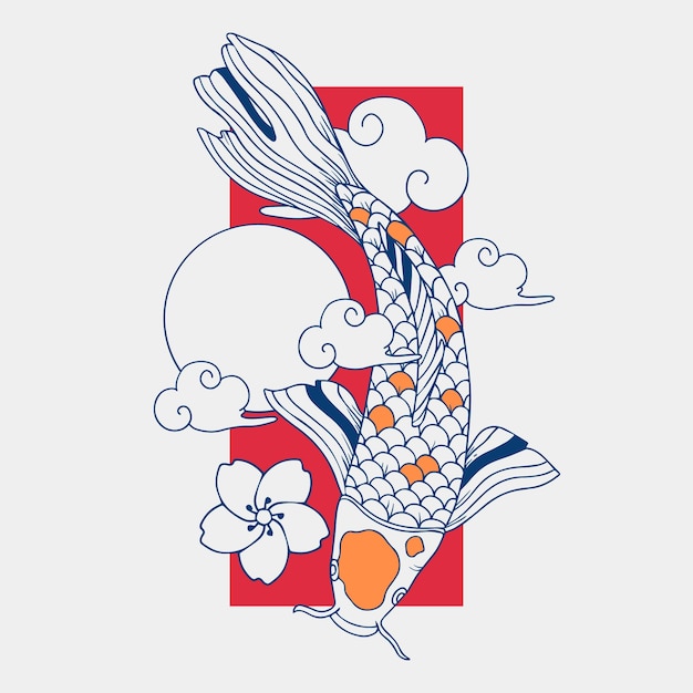 Free vector hand drawn koi illustration