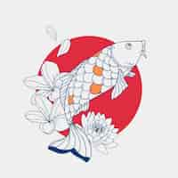 Free vector hand drawn koi illustration