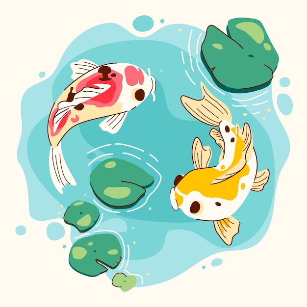 Free vector hand drawn koi illustration